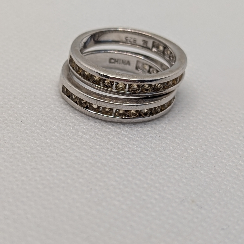 ✨ 925 Eternity Band Rings Matching Set✨ - Picture 2 of 5